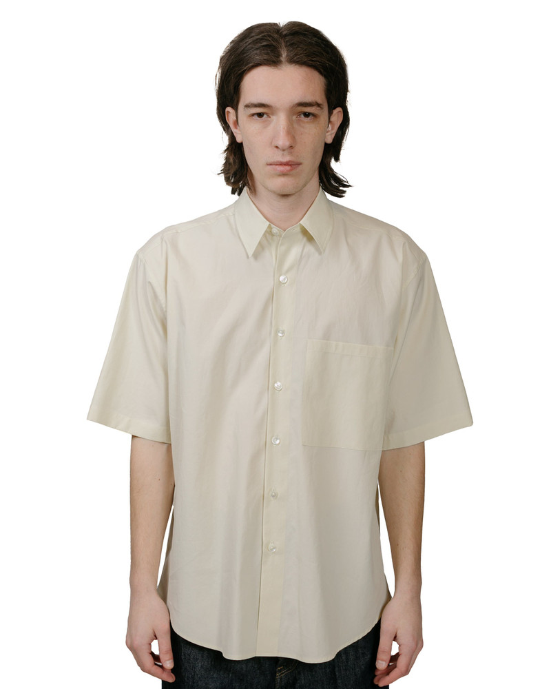 AURALEE Washed Finx Twill Big Half Sleeved Shirt Light Yellow outlook