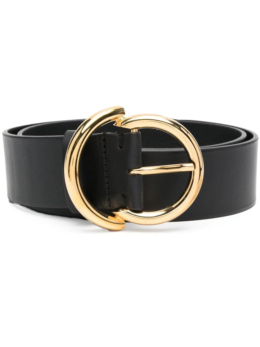 gold-buckle leather belt - 1