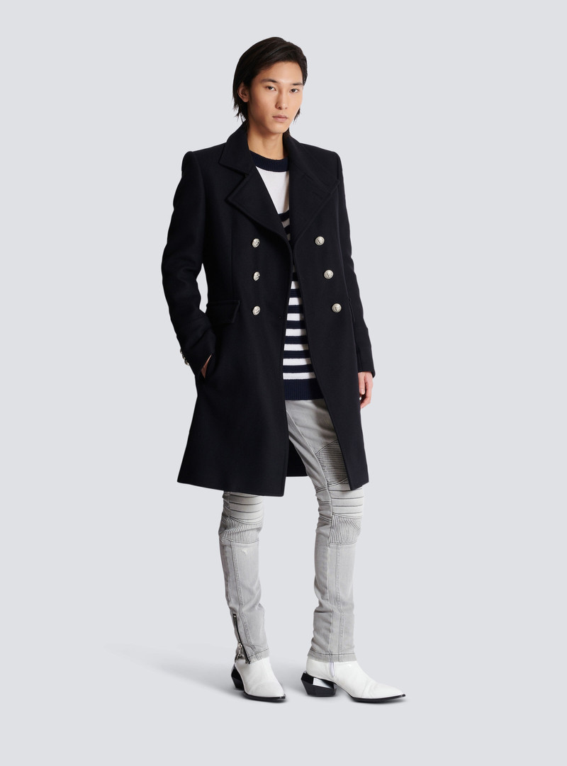 Balmain Virgin wool officer's coat outlook
