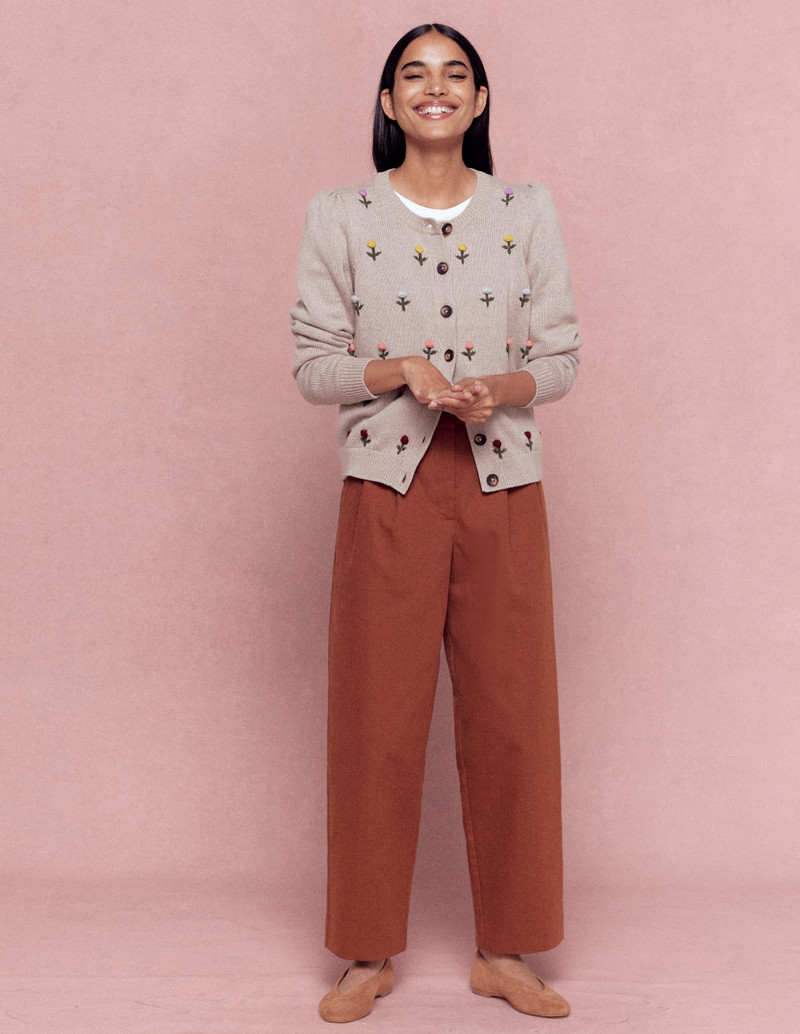 Davina Puff Sleeve Cardigan-Chinchilla Embroidery 6