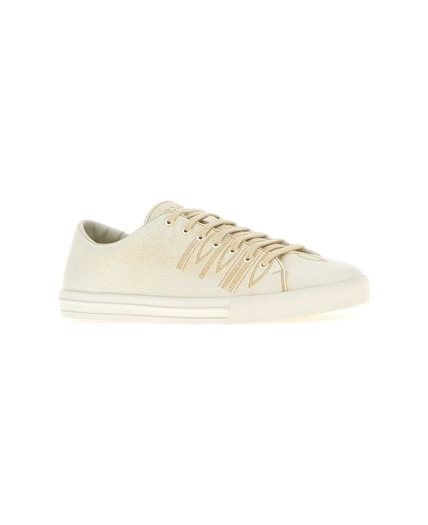 Ivory Leather Sneakers - 2