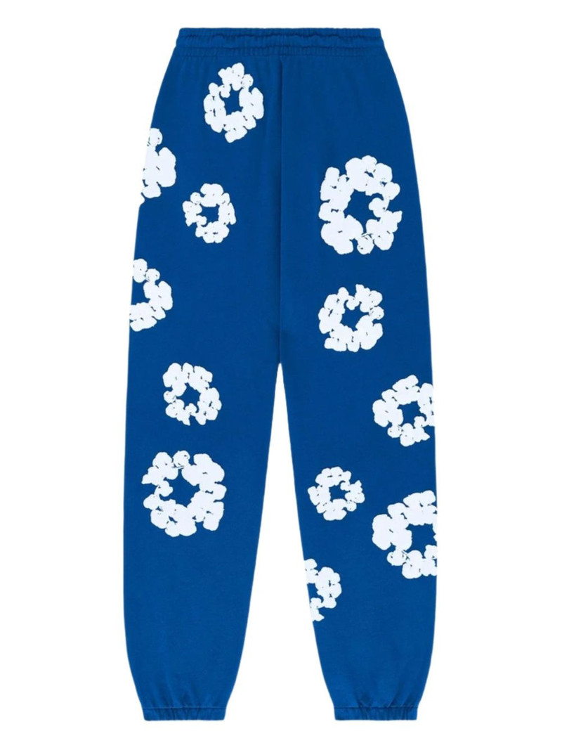 DENIM TEARS flower-print drawstring track pants outlook