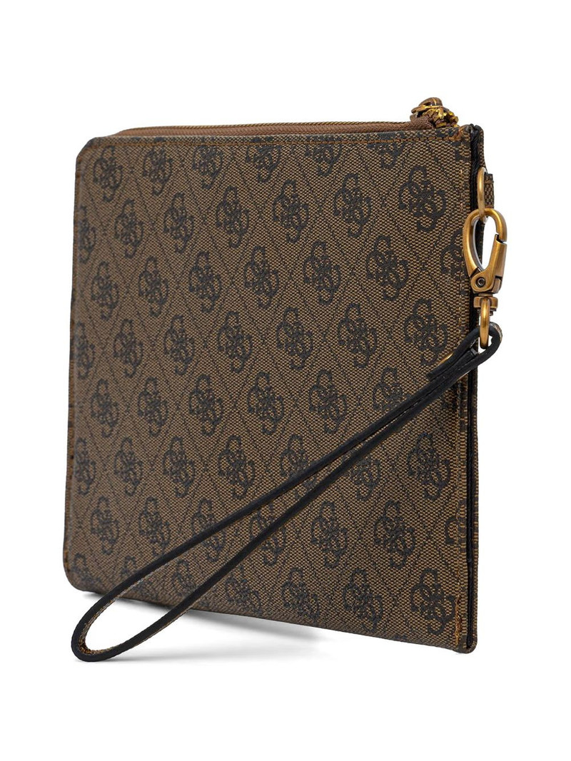 GUESS USA mini Milano monogram-pattern logo-plaque clutch bag outlook