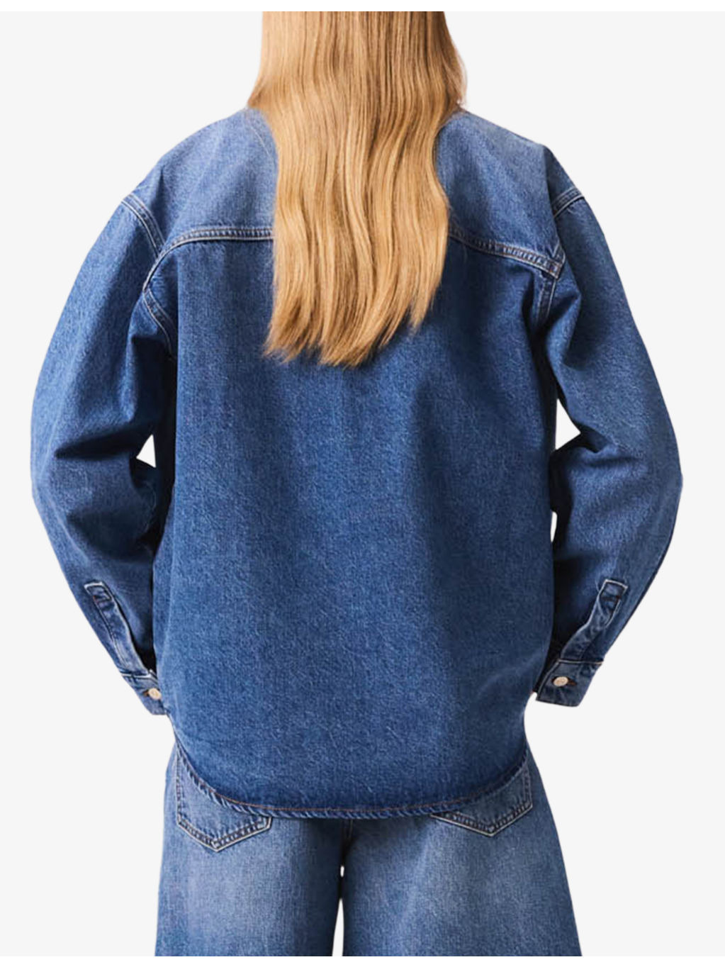 Cord-Collar Relaxed-Fit Denim Jacket - 5