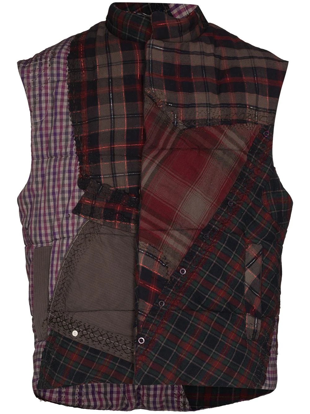 Teddy patchwork padded gilet - 1