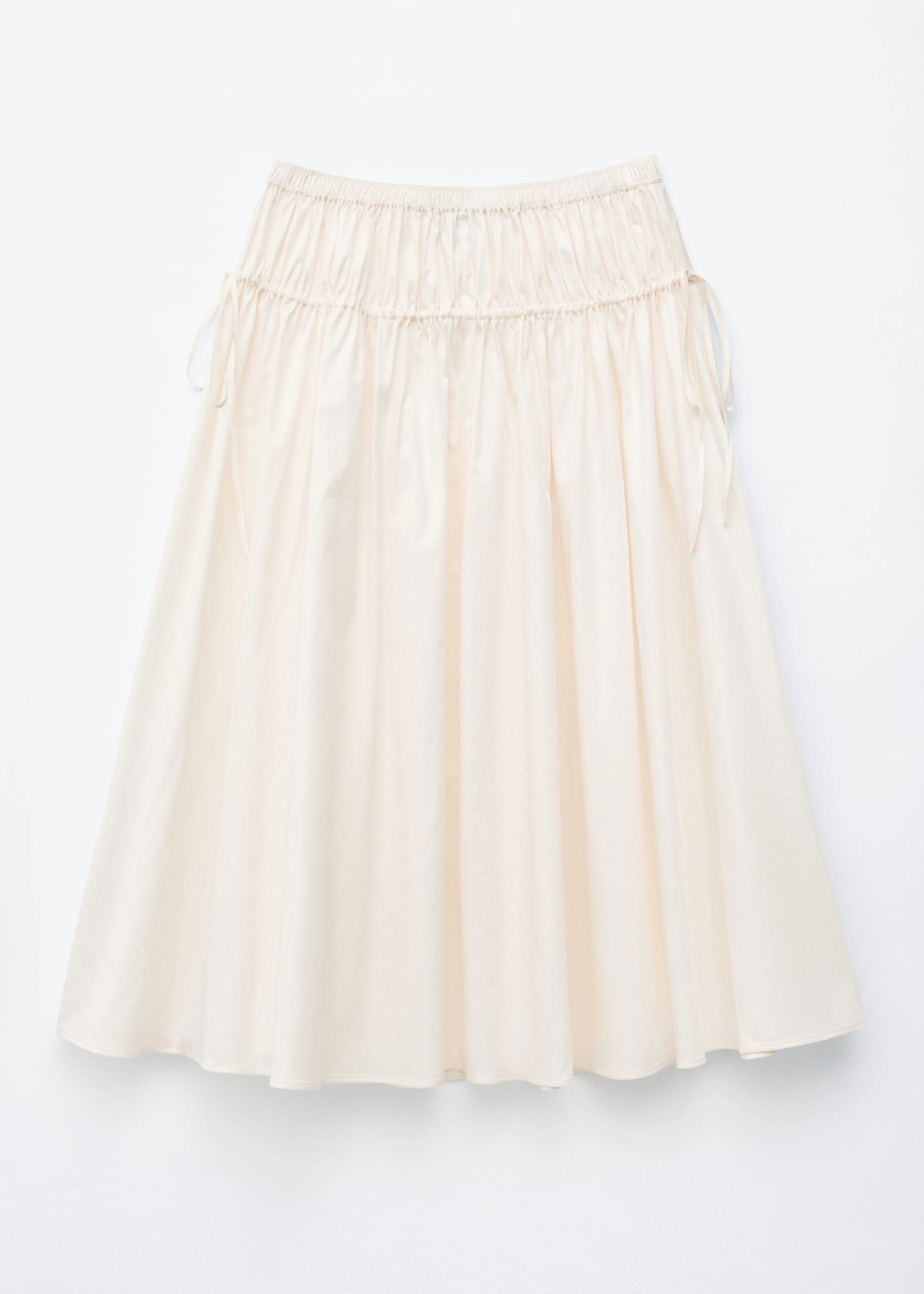 Cotton Drawstring Midi Skirt - 1