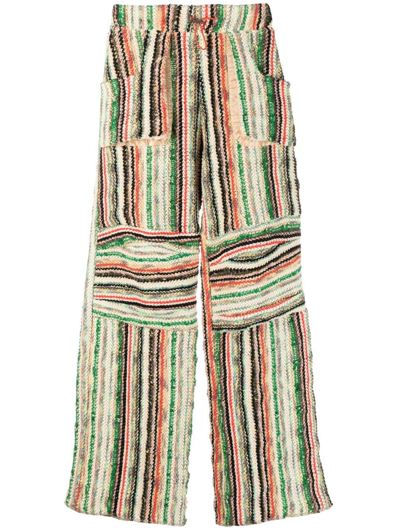 stripe-print cotton-blend trousers 1