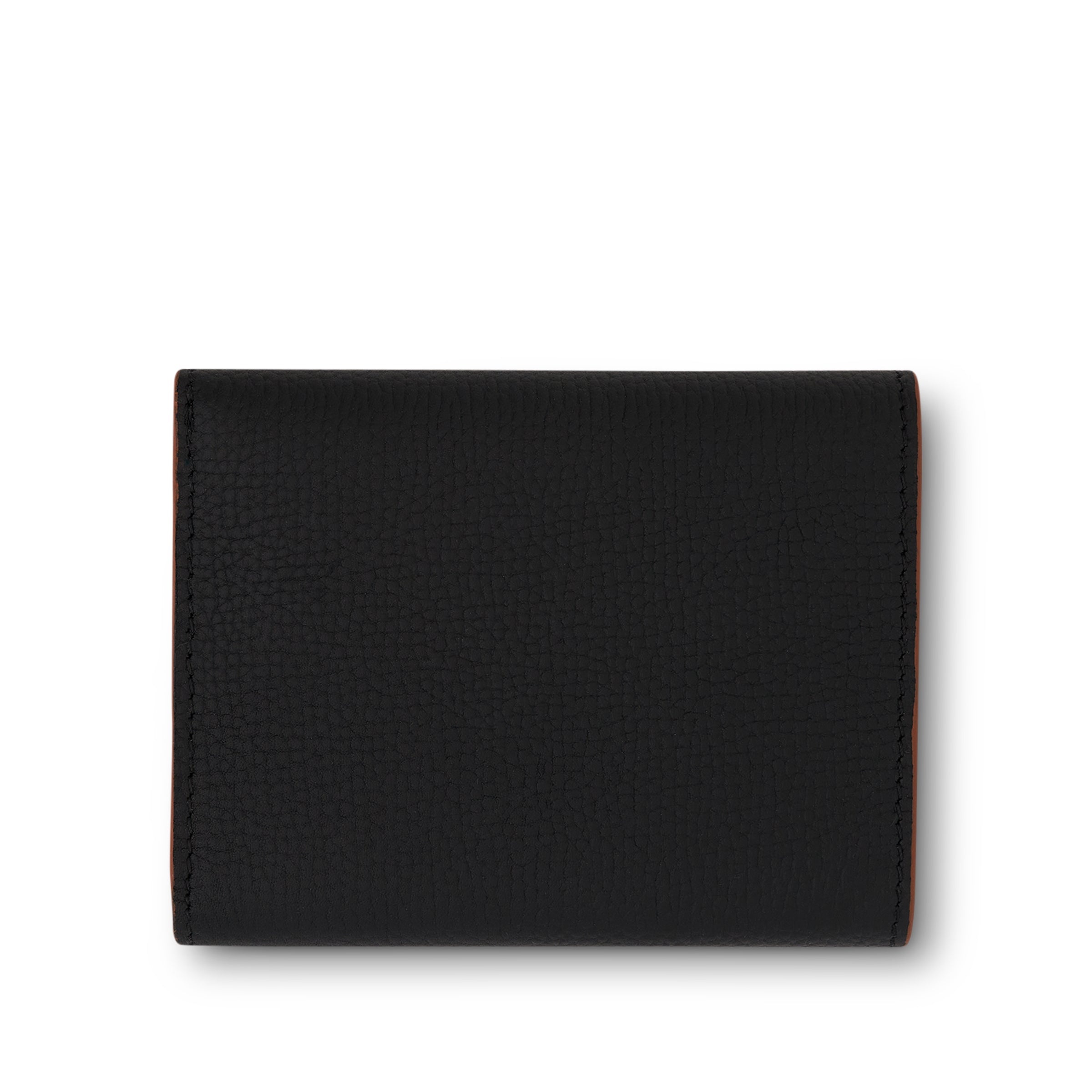 Anagram Trifold Wallet Pebble Grain Calfskin in Black - 3