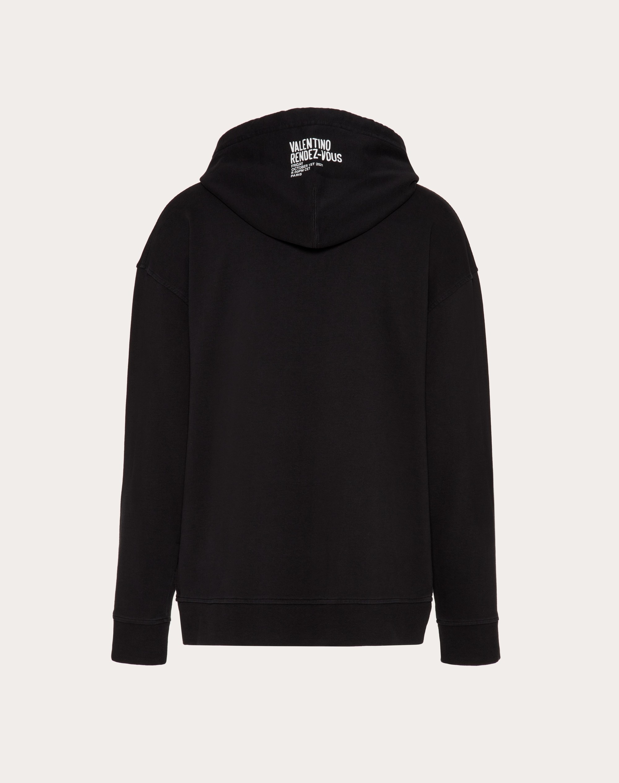 HOODED COTTON SWEATSHIRT WITH VALENTINO ARCHIVE 1968 PRINT - 2