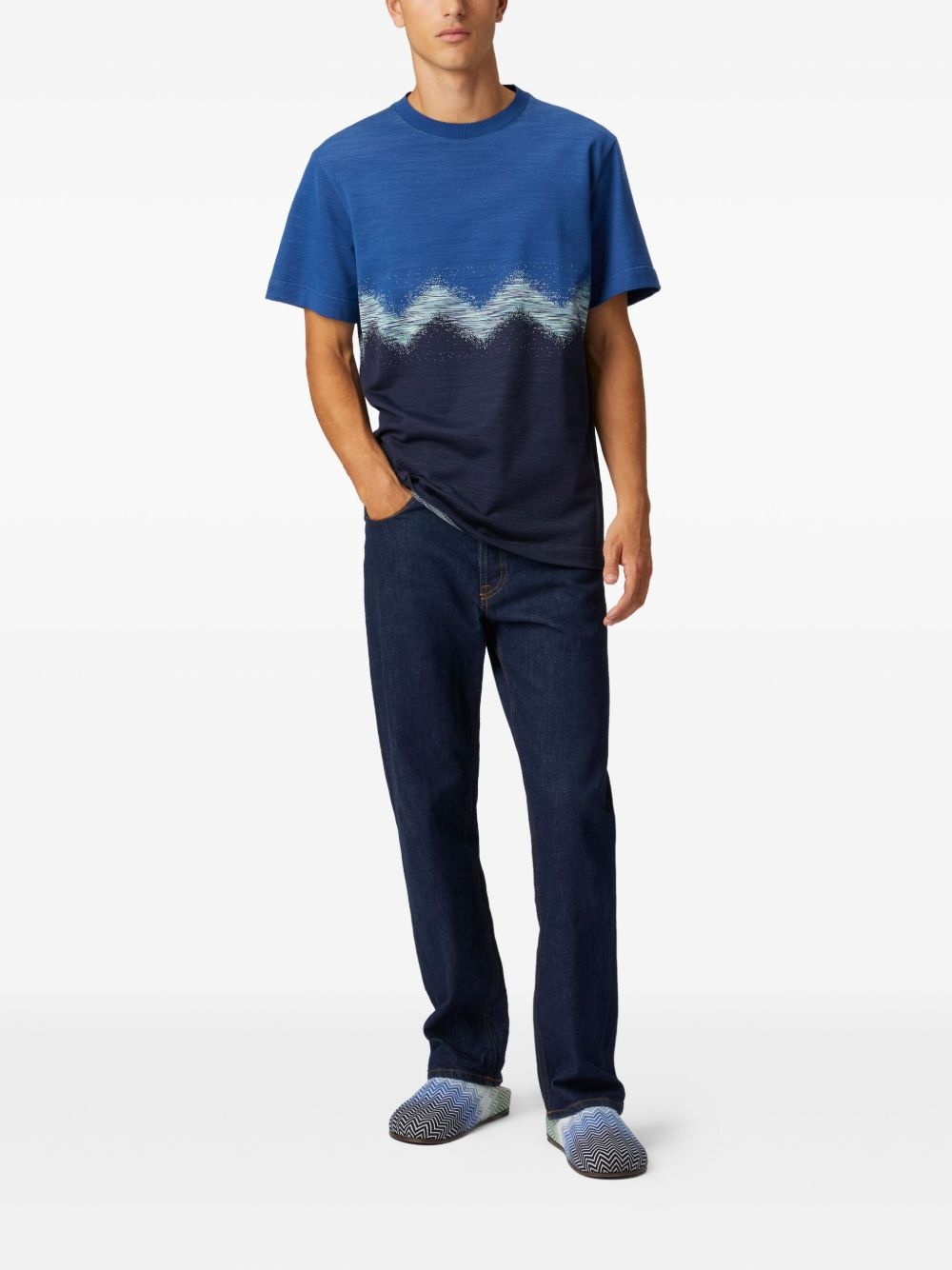 zigzag-print T-shirt - 2