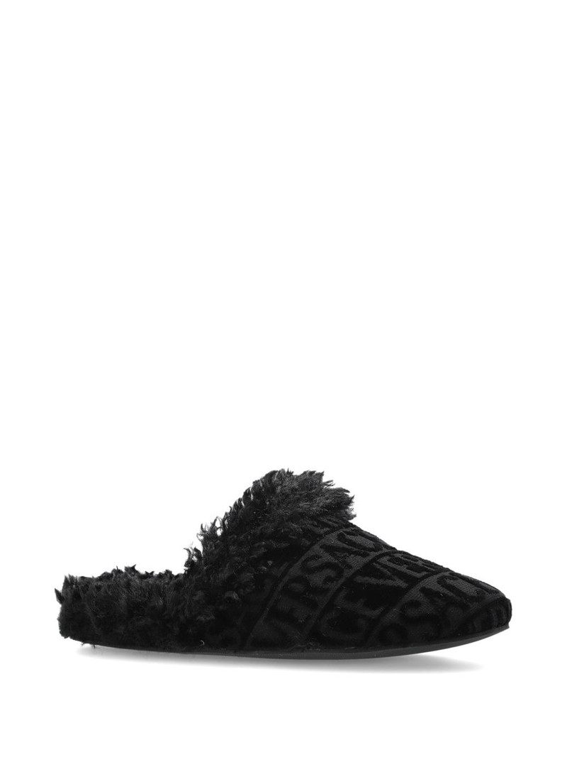VERSACE logo trimmed slippers outlook
