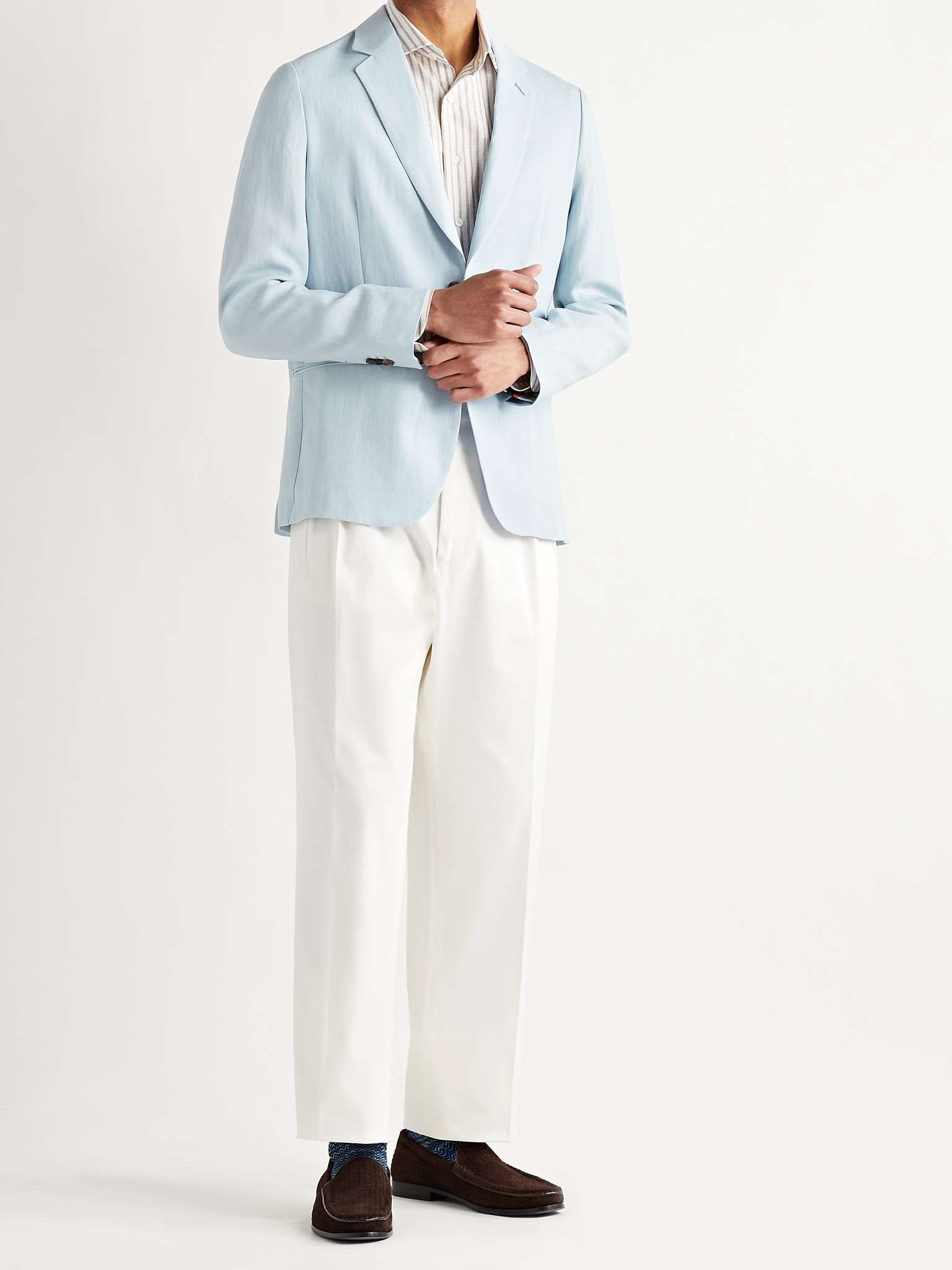 Slim-Fit Unstructured Linen Suit Jacket - 2