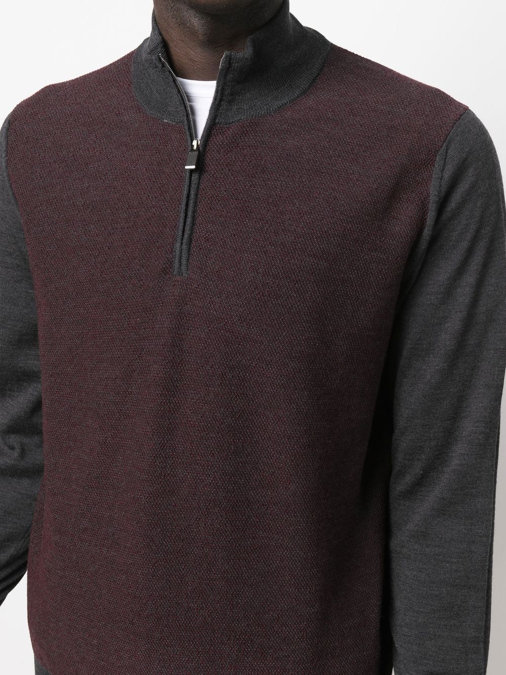 two-tone quarter-zip jumper - 5