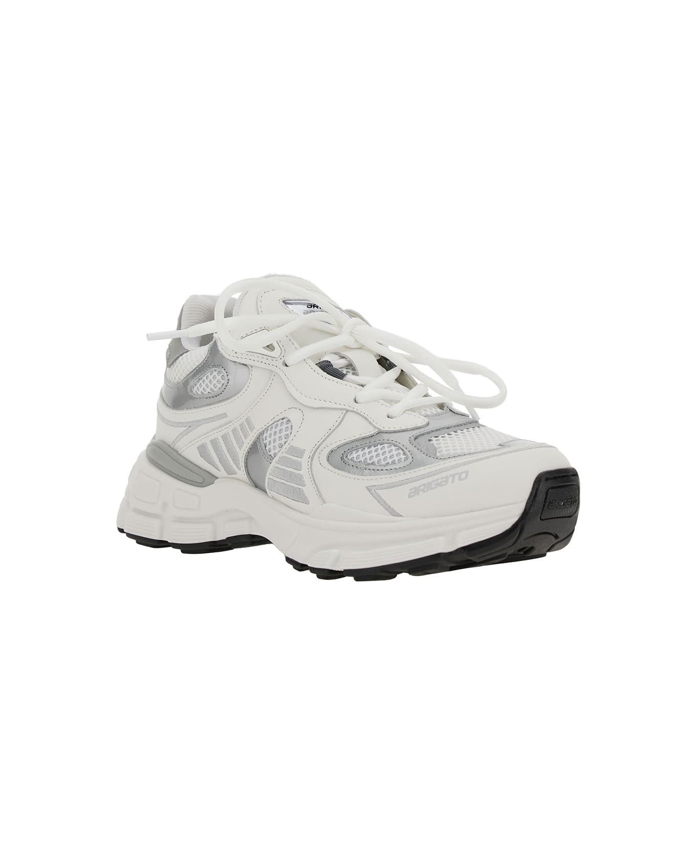 'marathon Ghost Runner' White Low Top Sneakers With Reflectivce Details In Leather Blend Woman - 2