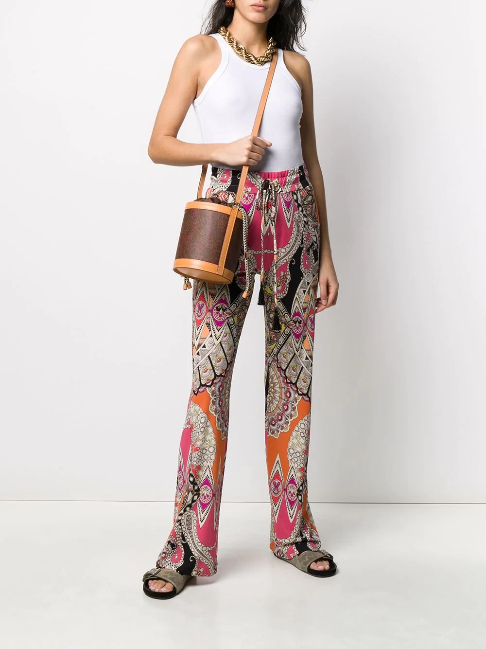 paisley print bucket bag - 2