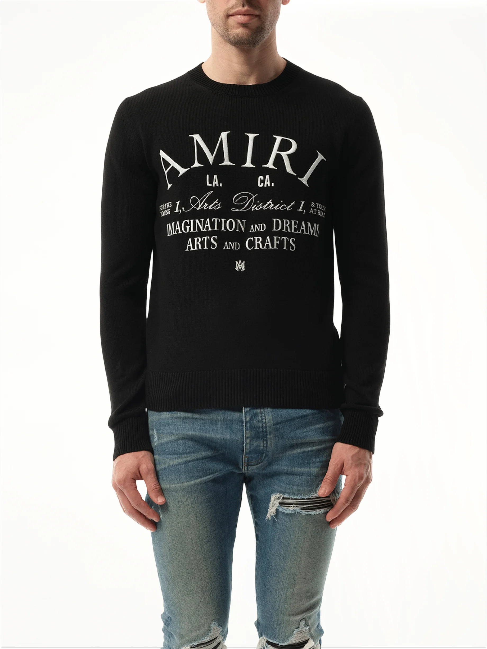 Amiri Arts District Sweater in Black - 1