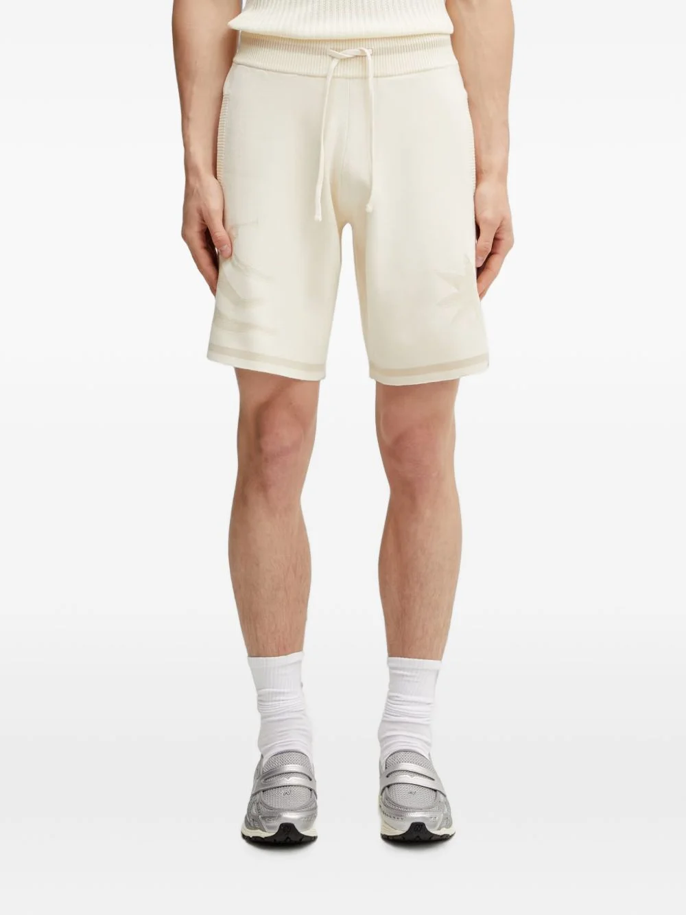 Breaking Bread intarsia-knit drawstring shorts - 1