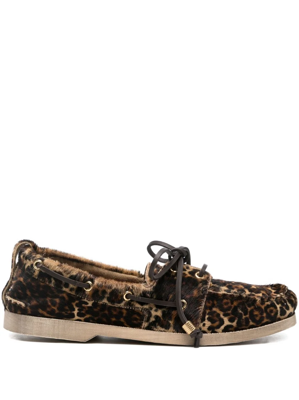 leopard-print boat shoes - 1
