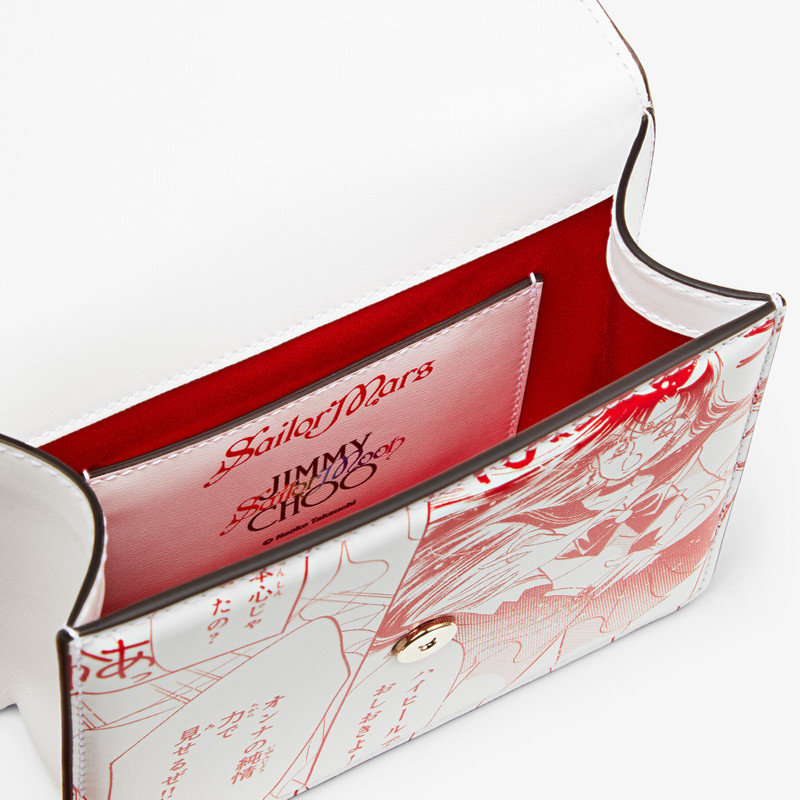 Sailor Mars Varenne Quad XS
Red Manga Printed Leather Shoulder Bag with Pearl Strap 3