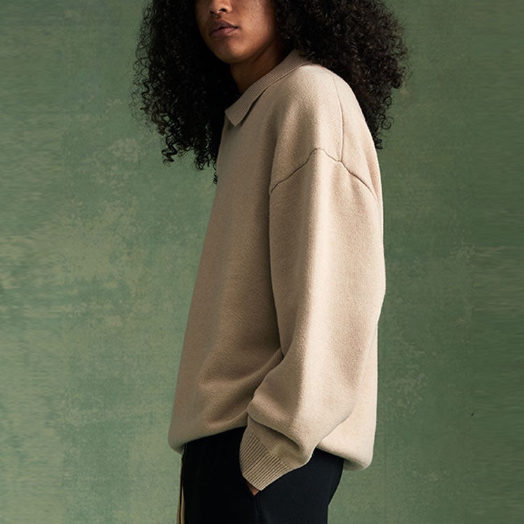 Fear of God Essentials FW23 Knit Polo Shirt 'Gold Heather' 192BT232183F - 7