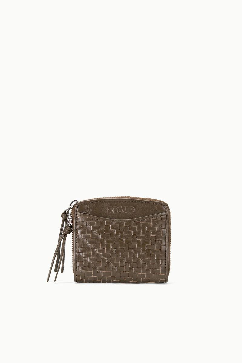 STAUD MAE HAND-WOVEN WALLET TRUFFLE 1