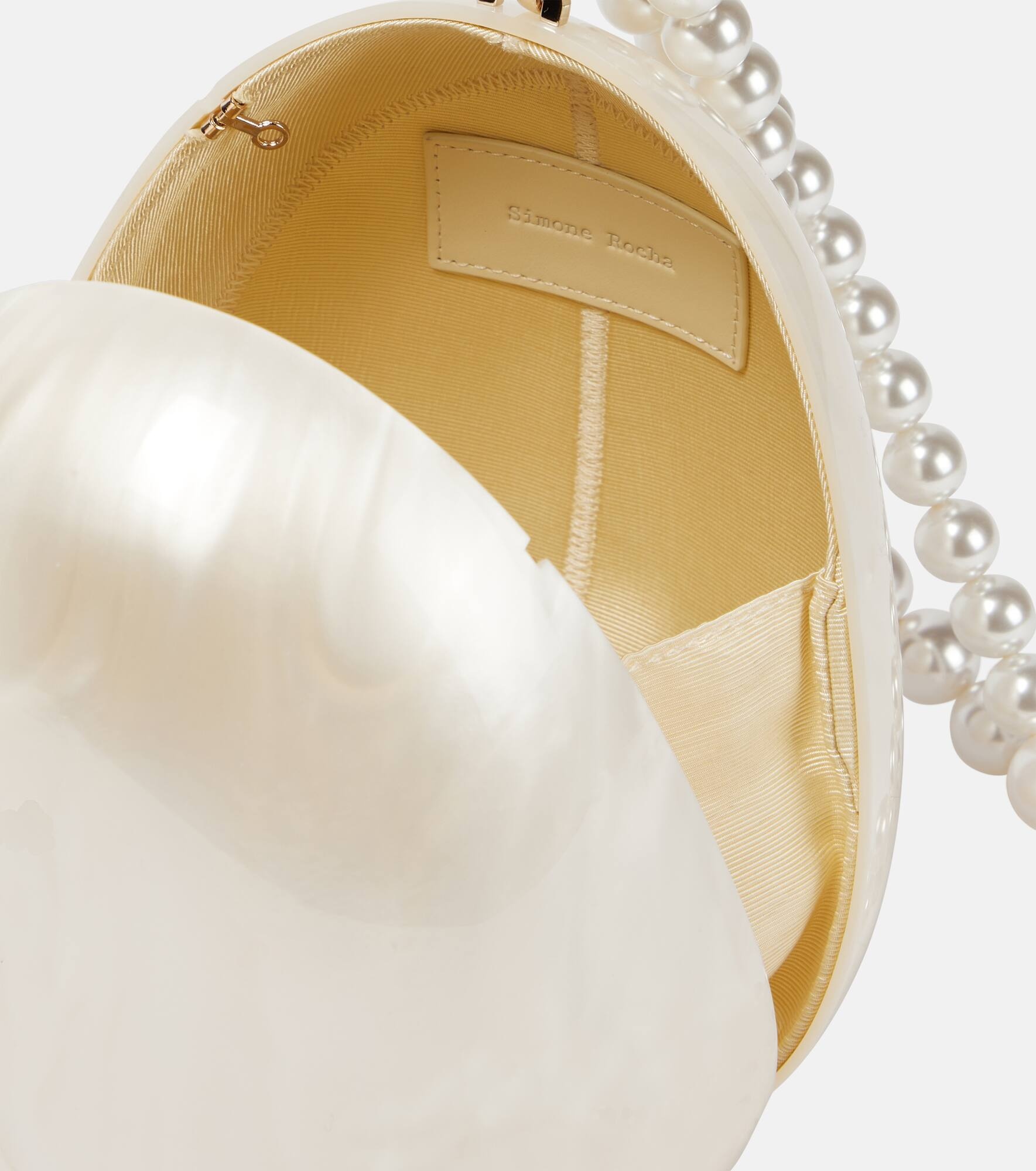 Egg leather-trimmed clutch - 3