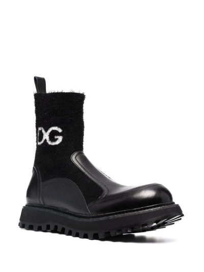 Dolce & Gabbana logo-print combat boots outlook