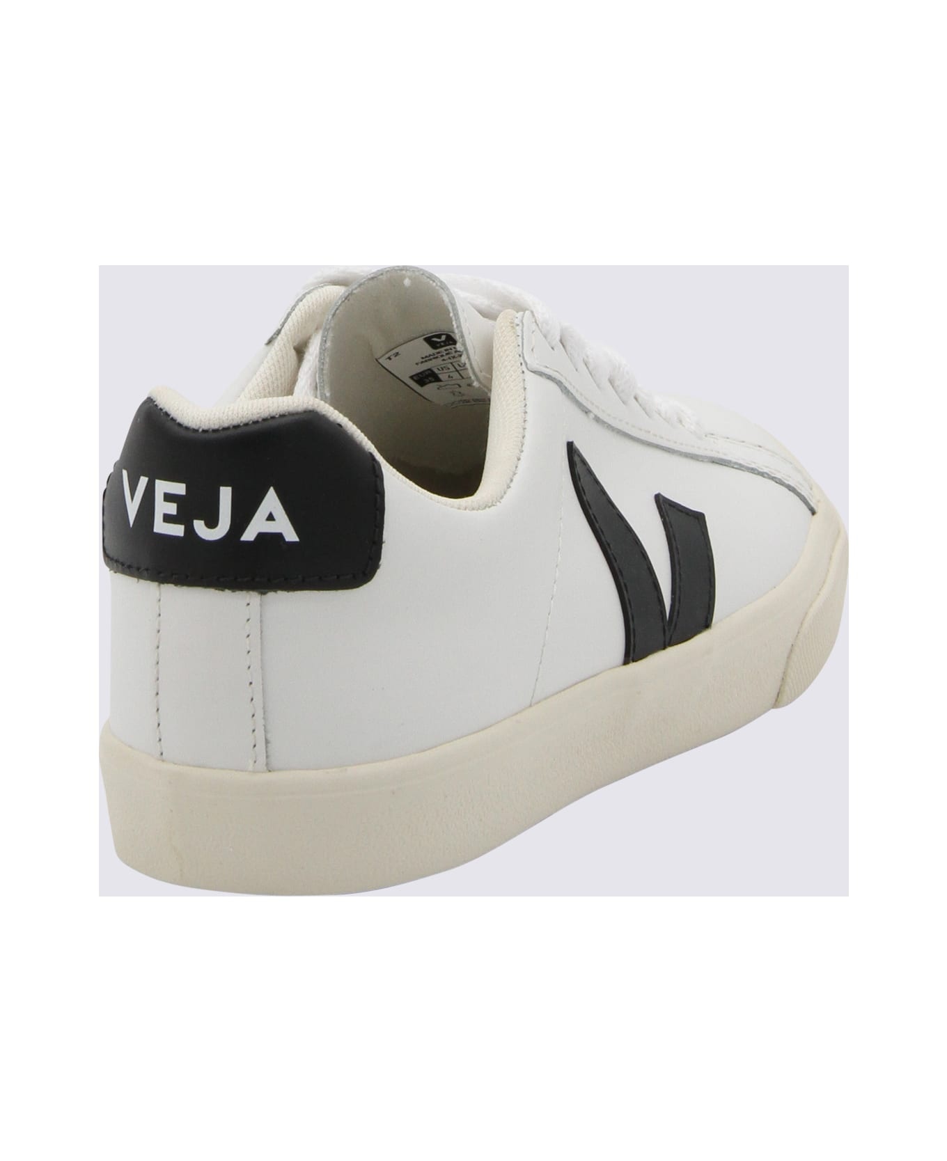 White And Black Leather Esplar Sneakers - 2