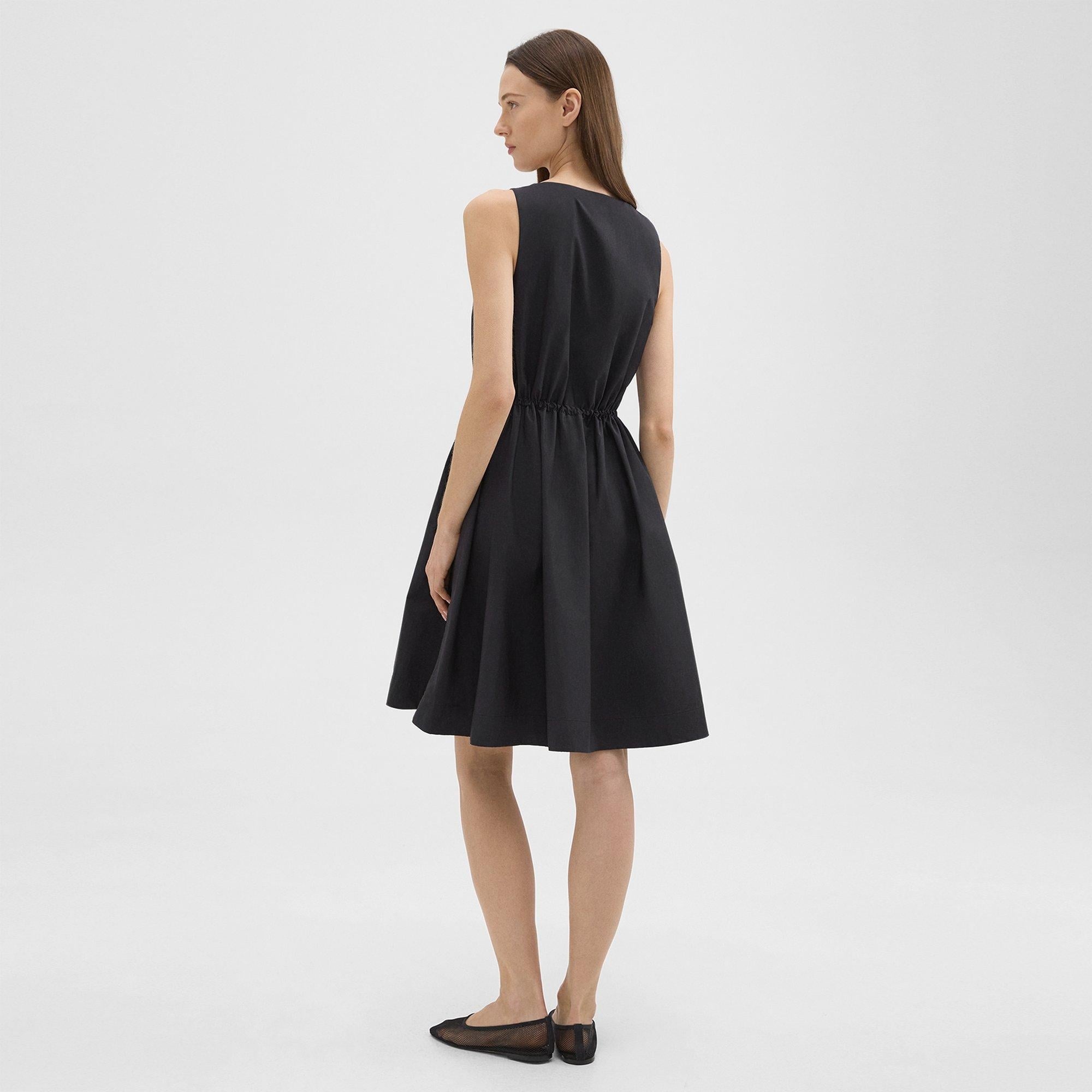 Sleeveless Drawstring Dress in Cotton-Blend - 4