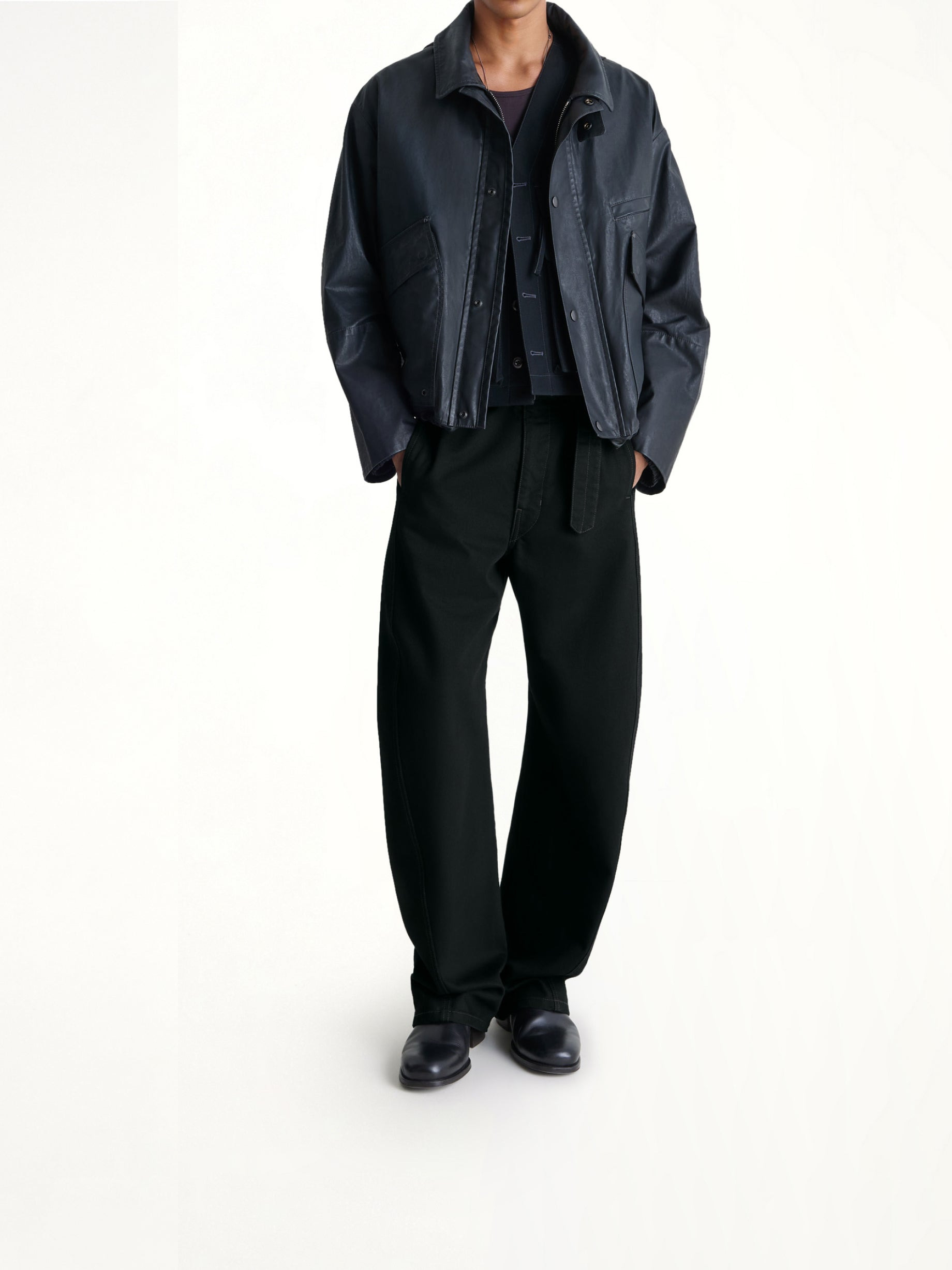 Twisted Belted Pants in Black - 4