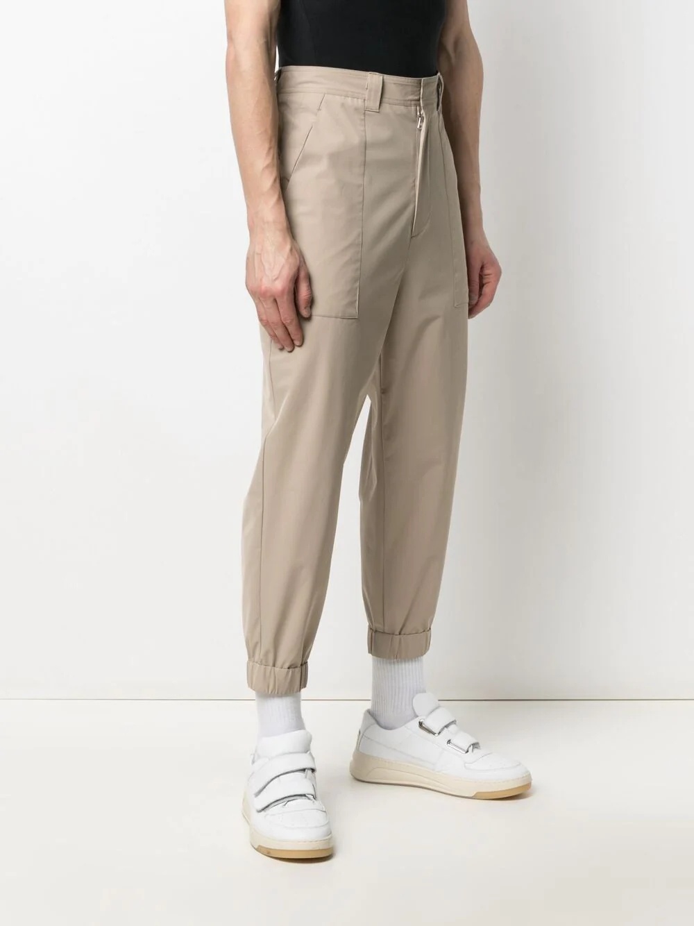 elasticated bottom tapered trousers - 3