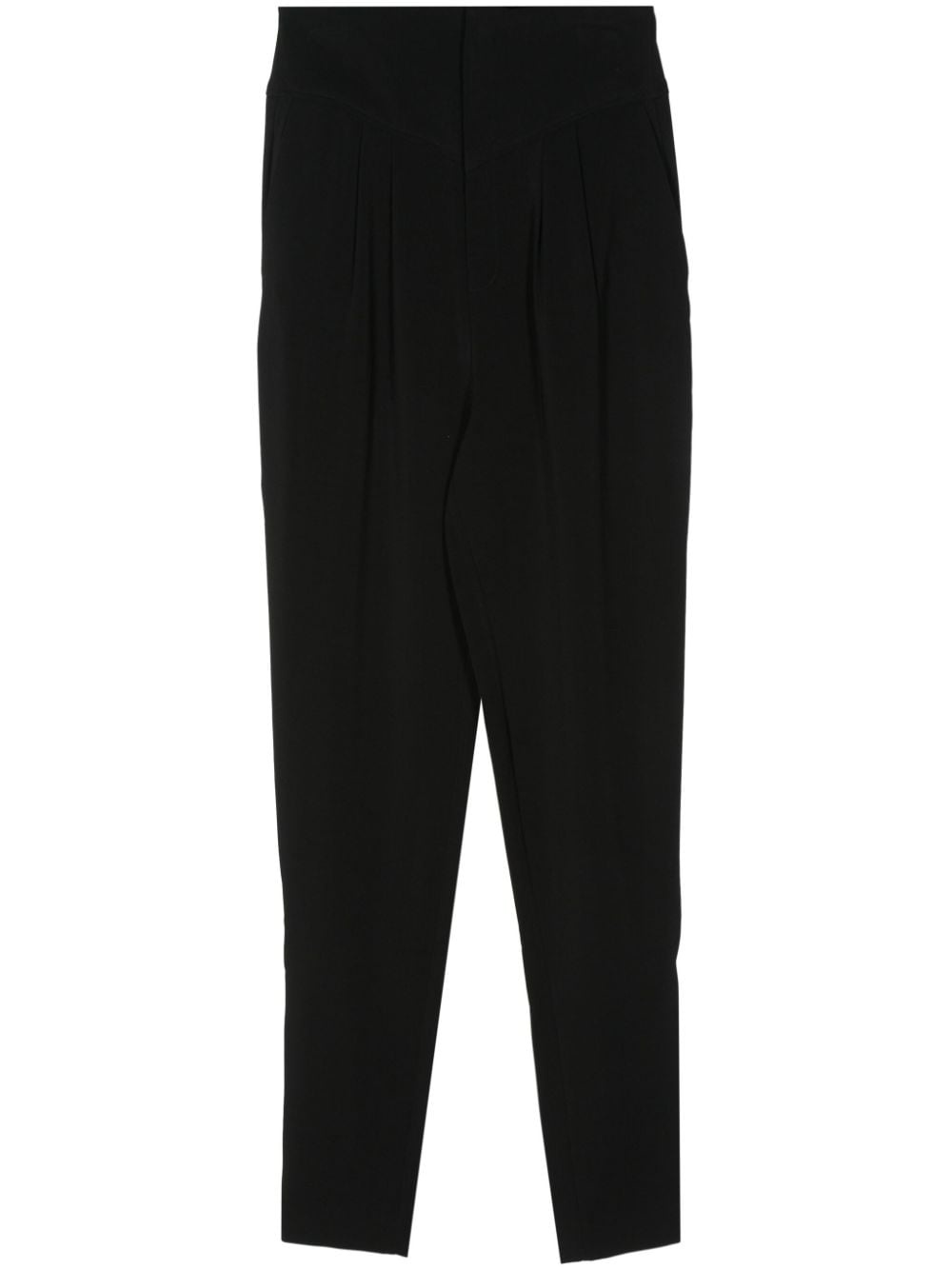 pleat-detail yoke-waist trousers - 1