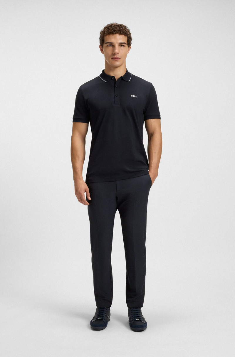 BOSS SLIM-FIT PANTS IN WATER-REPELLENT STRETCH FABRIC outlook
