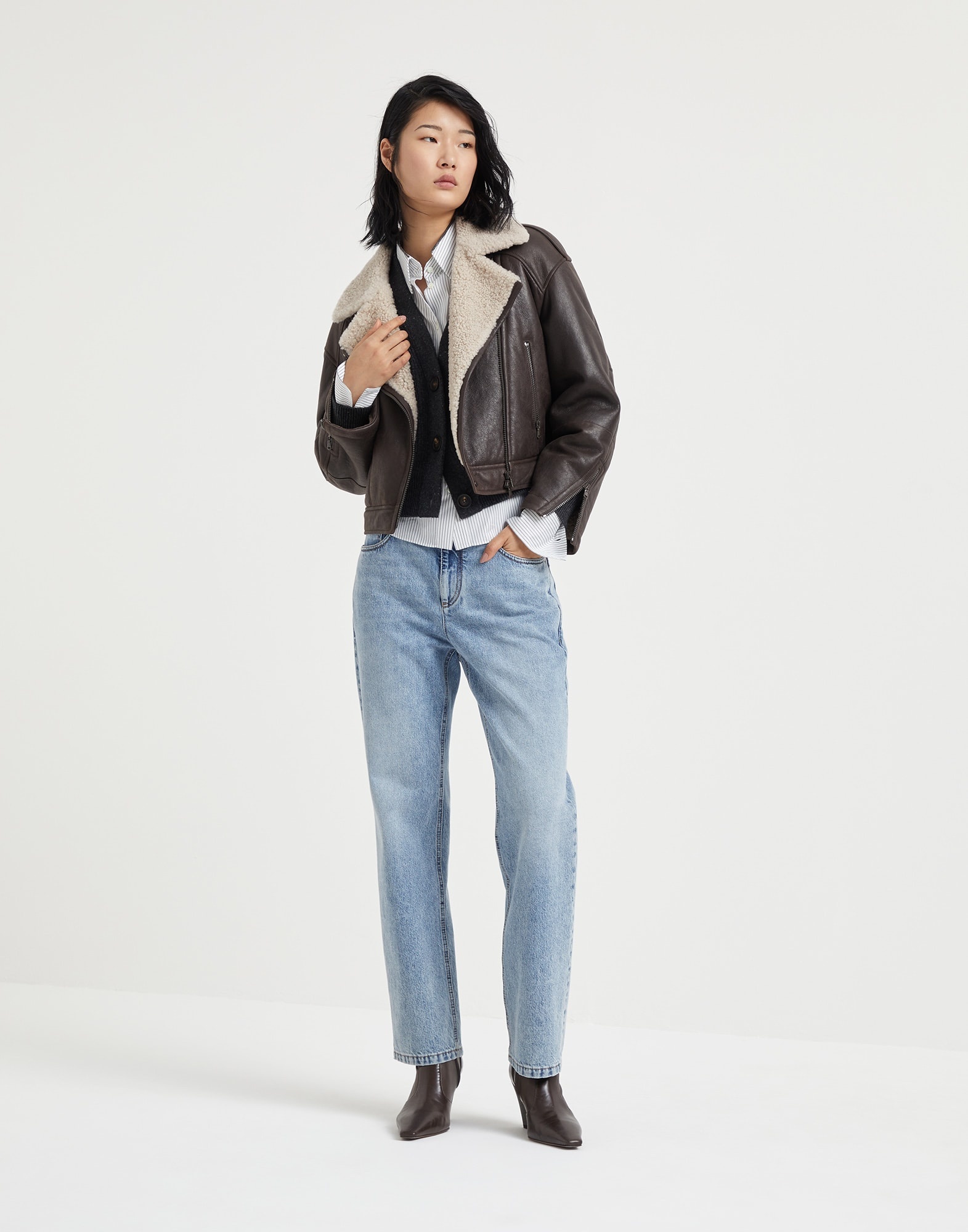 Authentic denim trousers with shiny tab - 3