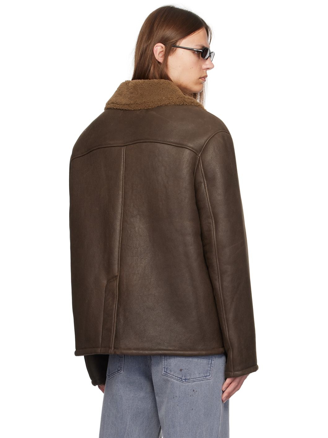 Brown Alaska Shearling Jacket - 3