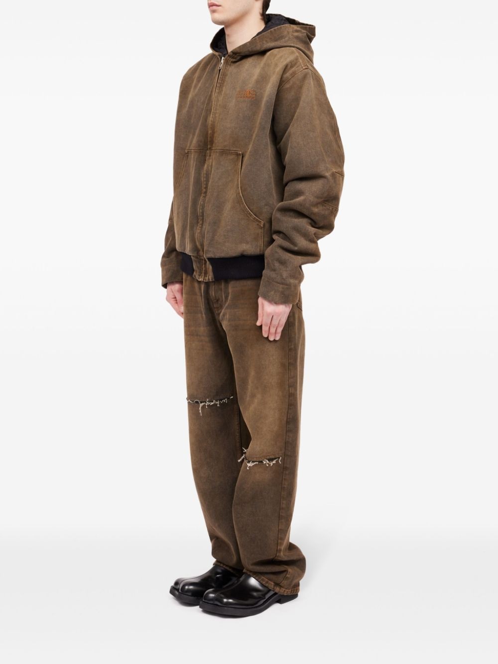 ribbed detail jacket - 6