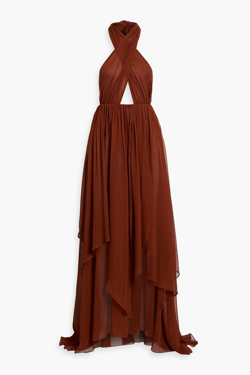 Ina cutout silk-chiffon halterneck maxi dress - 1