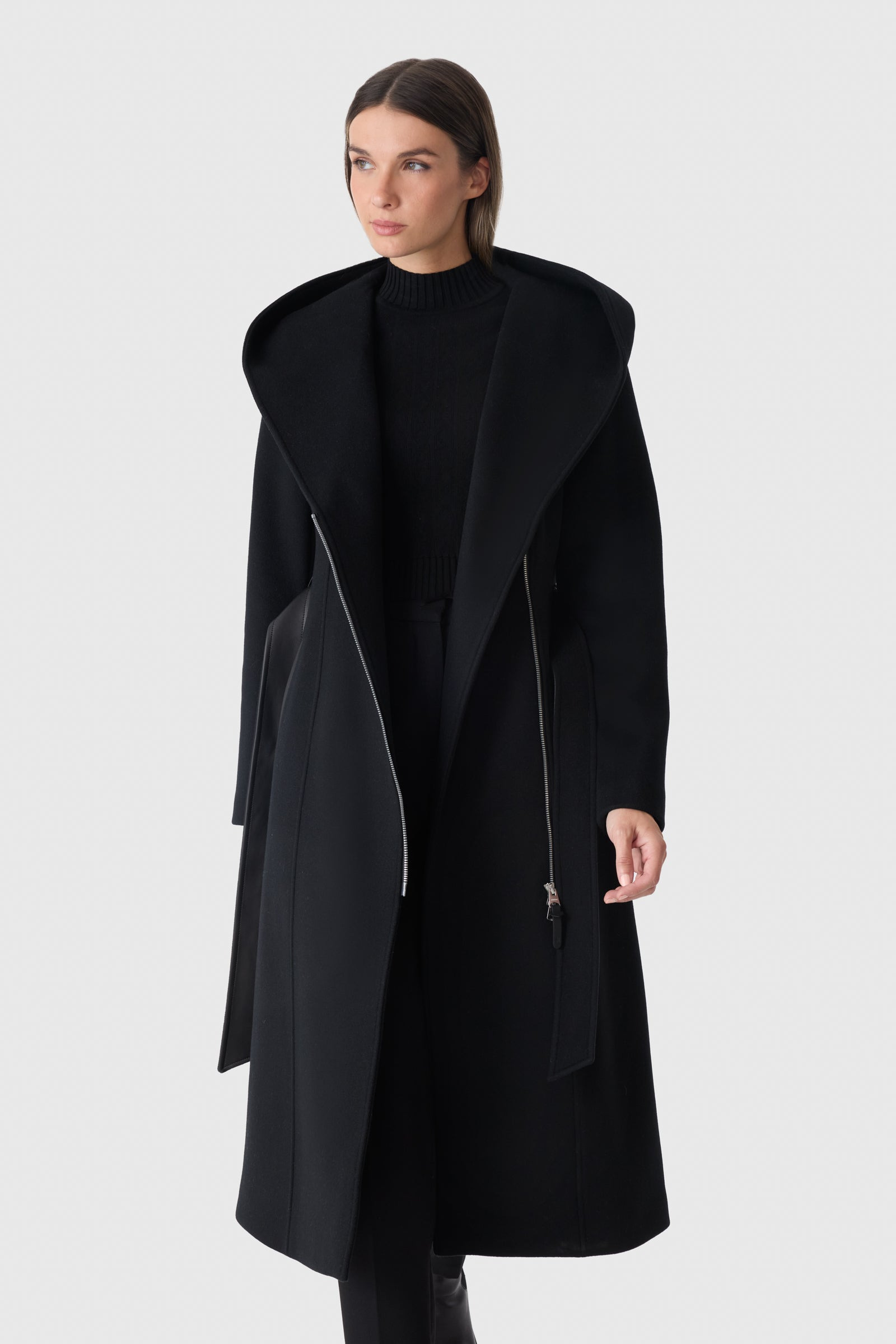SHIA-LG 2-in-1 Double-Face Wool Coat With Removable Bib - 7