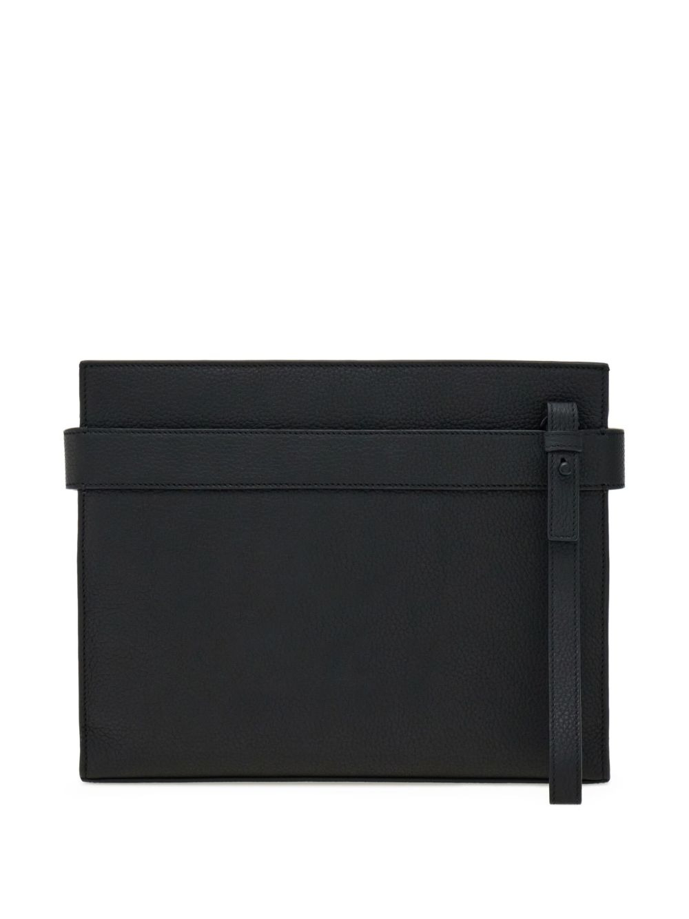 Gancini-buckle leather clutch bag - 3