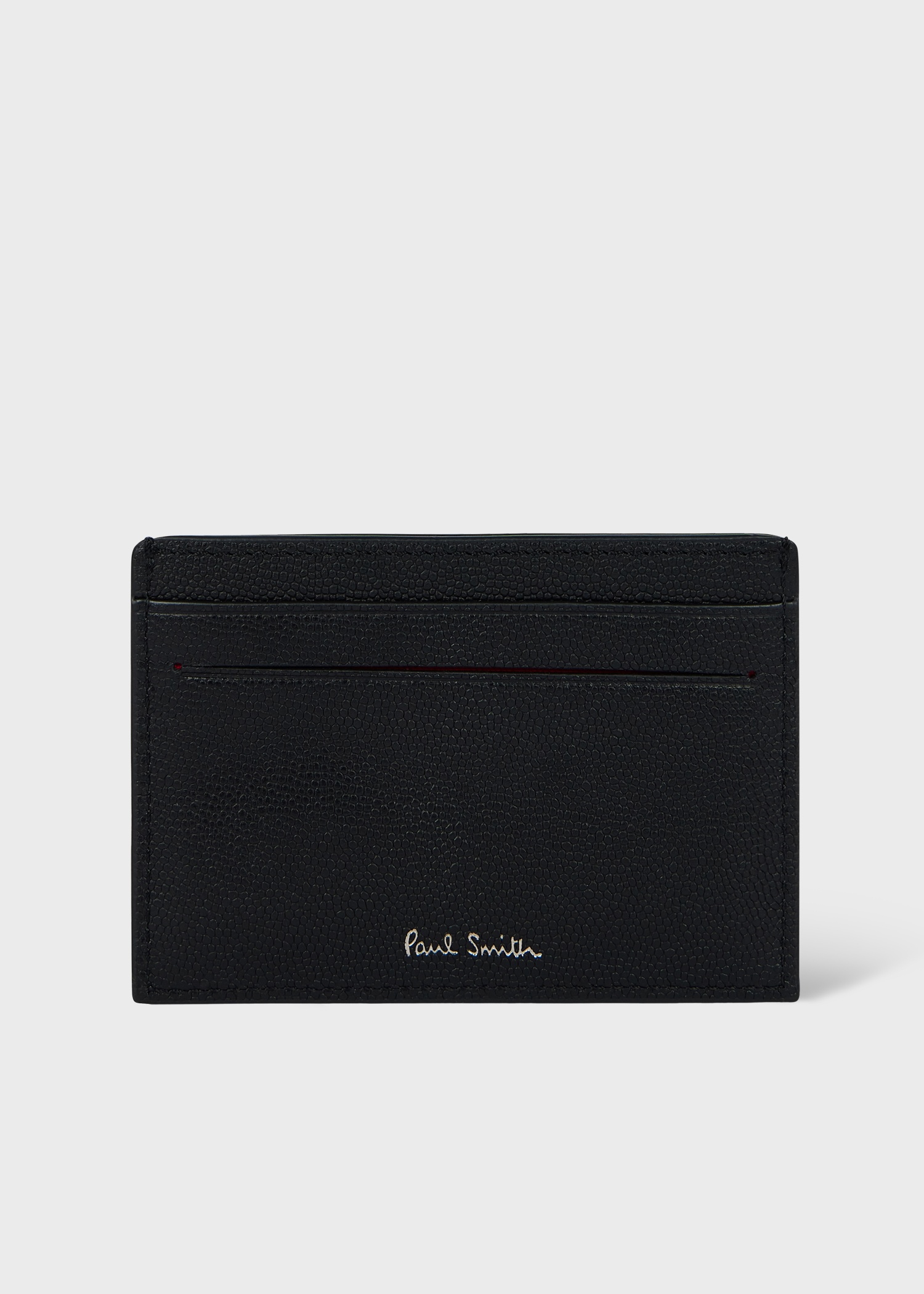 Black Pebble-Grain Leather 'Zebra' Card Holder - 2