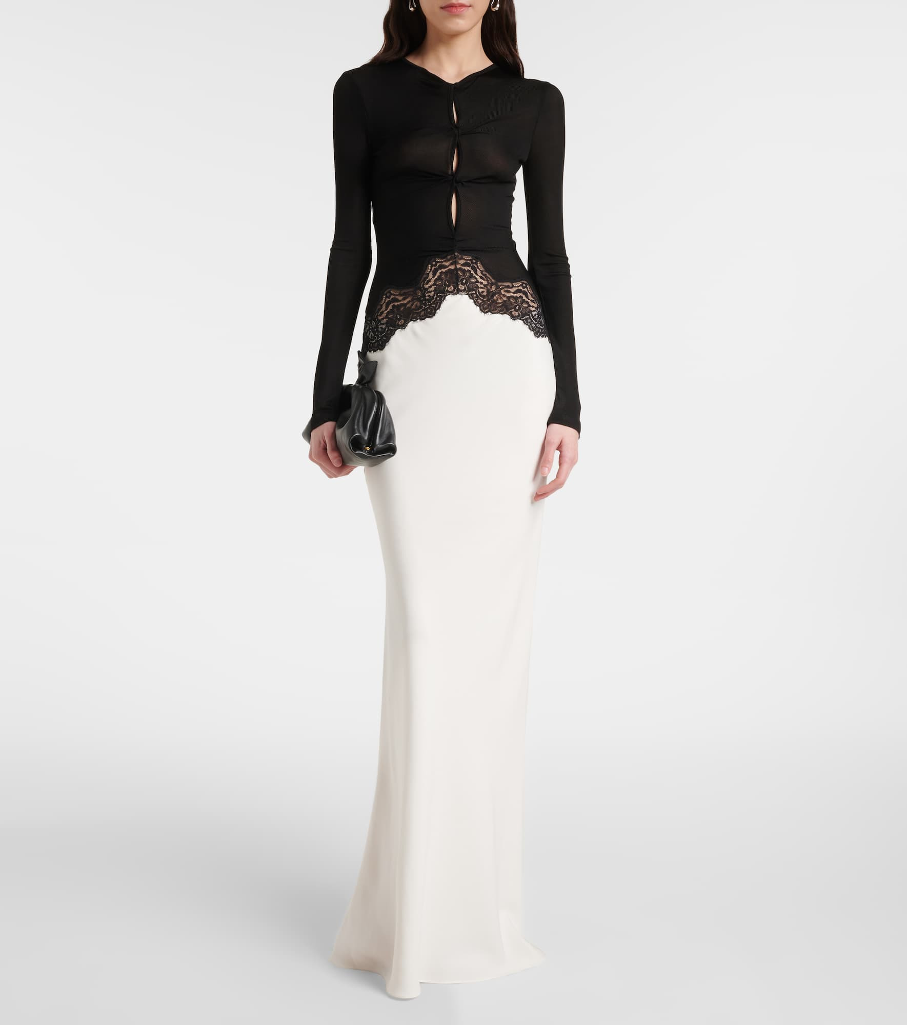 Lace-trimmed maxi dress - 2
