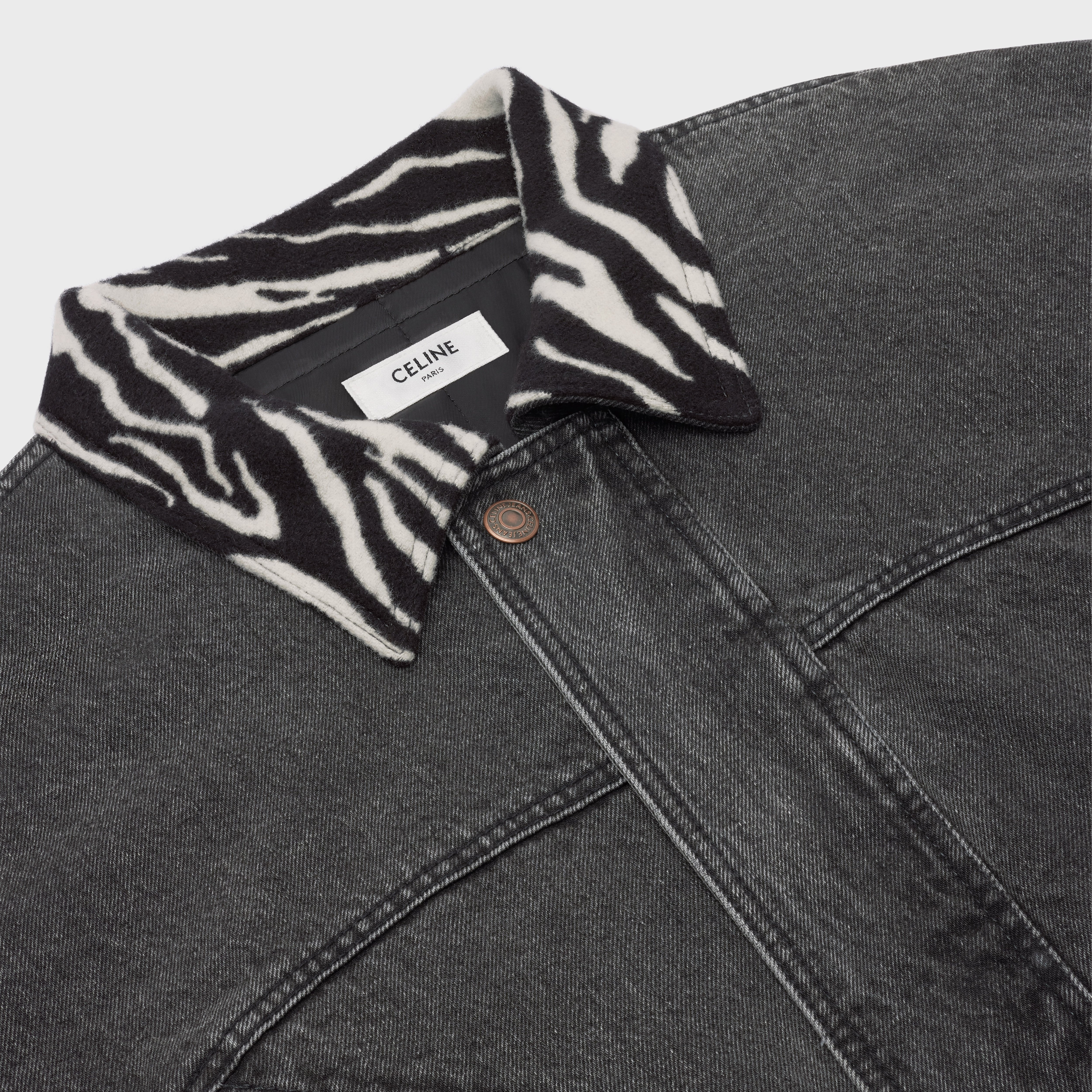 BLOUSON JACKET IN CHARCOAL WASH DENIM - 3