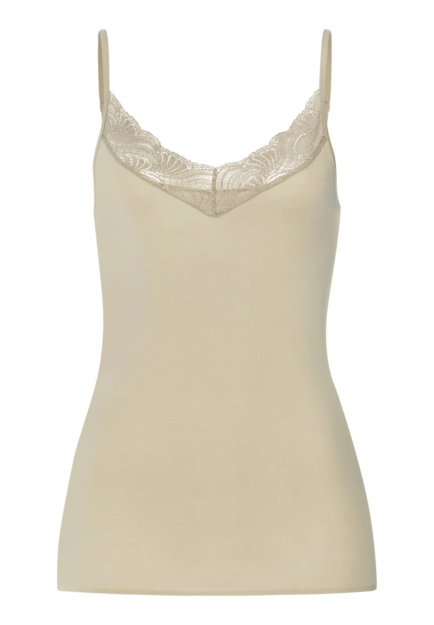 Cotton Delight Lace Trim Cotton Camisole - 1