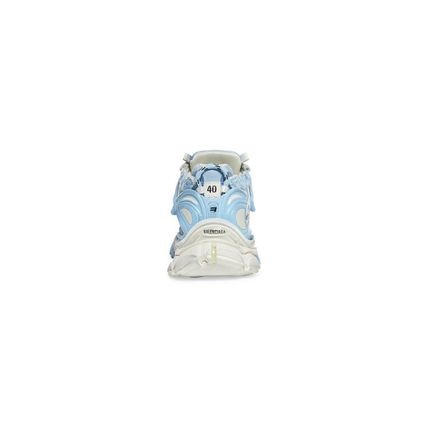(WMNS) Balenciaga Runner Sneakers 'White Baby Blue Mesh and Nylon' 677402W3RB29744 - 4