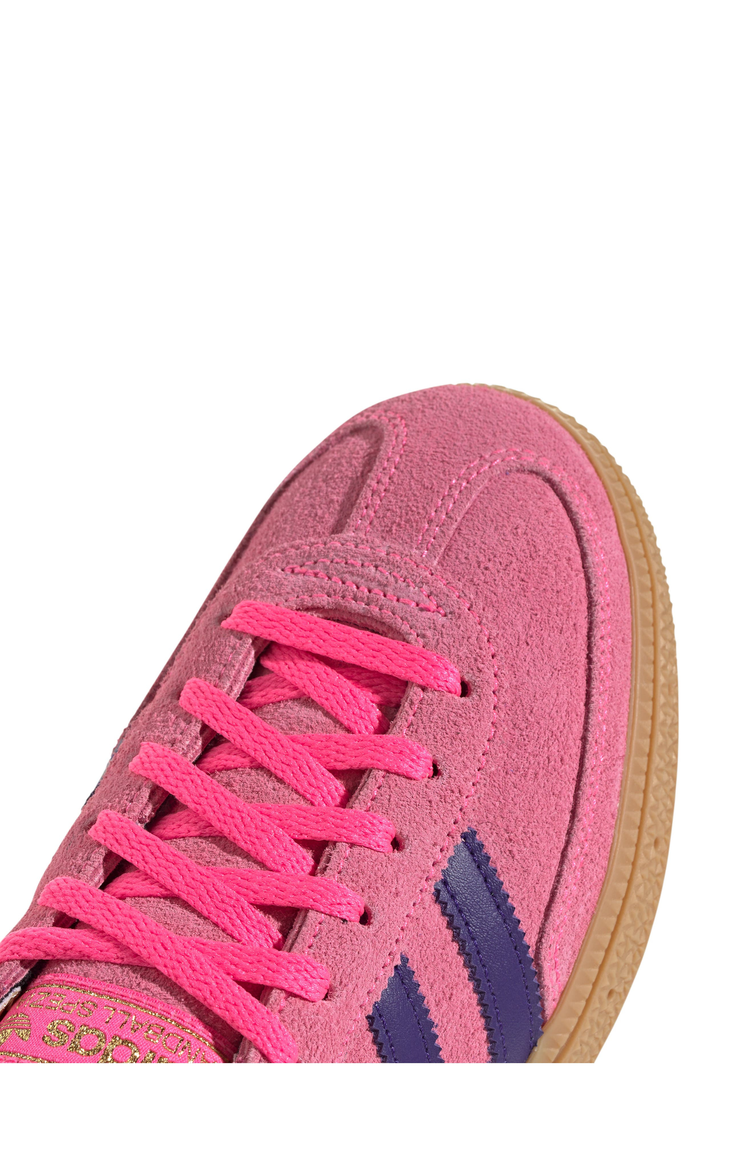 adidas Handball Spezial Sneaker in Lucid Pink/Purple/Yellow at Nordstrom - 8