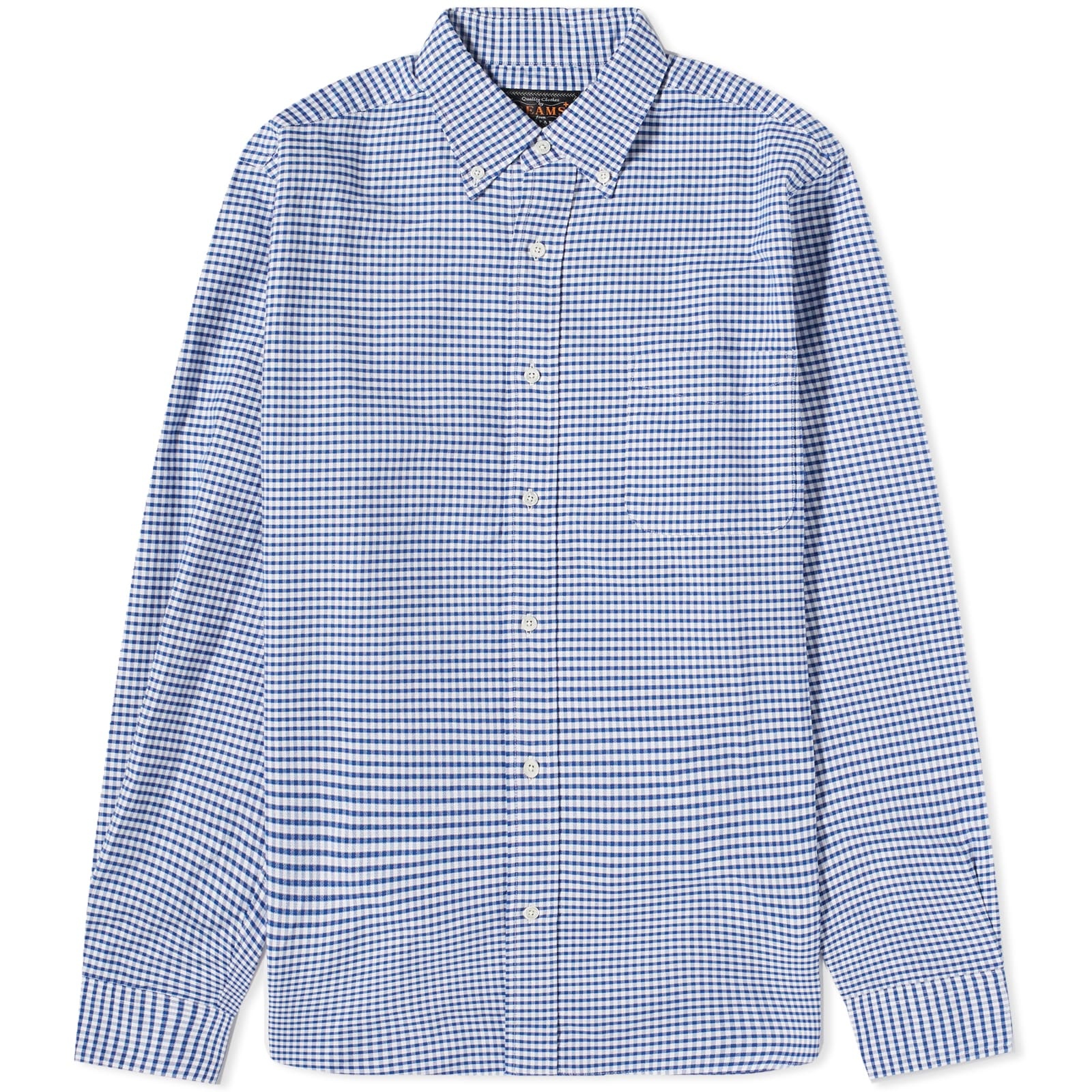 Beams Plus Button Down Gingham Oxford Shirt - 1