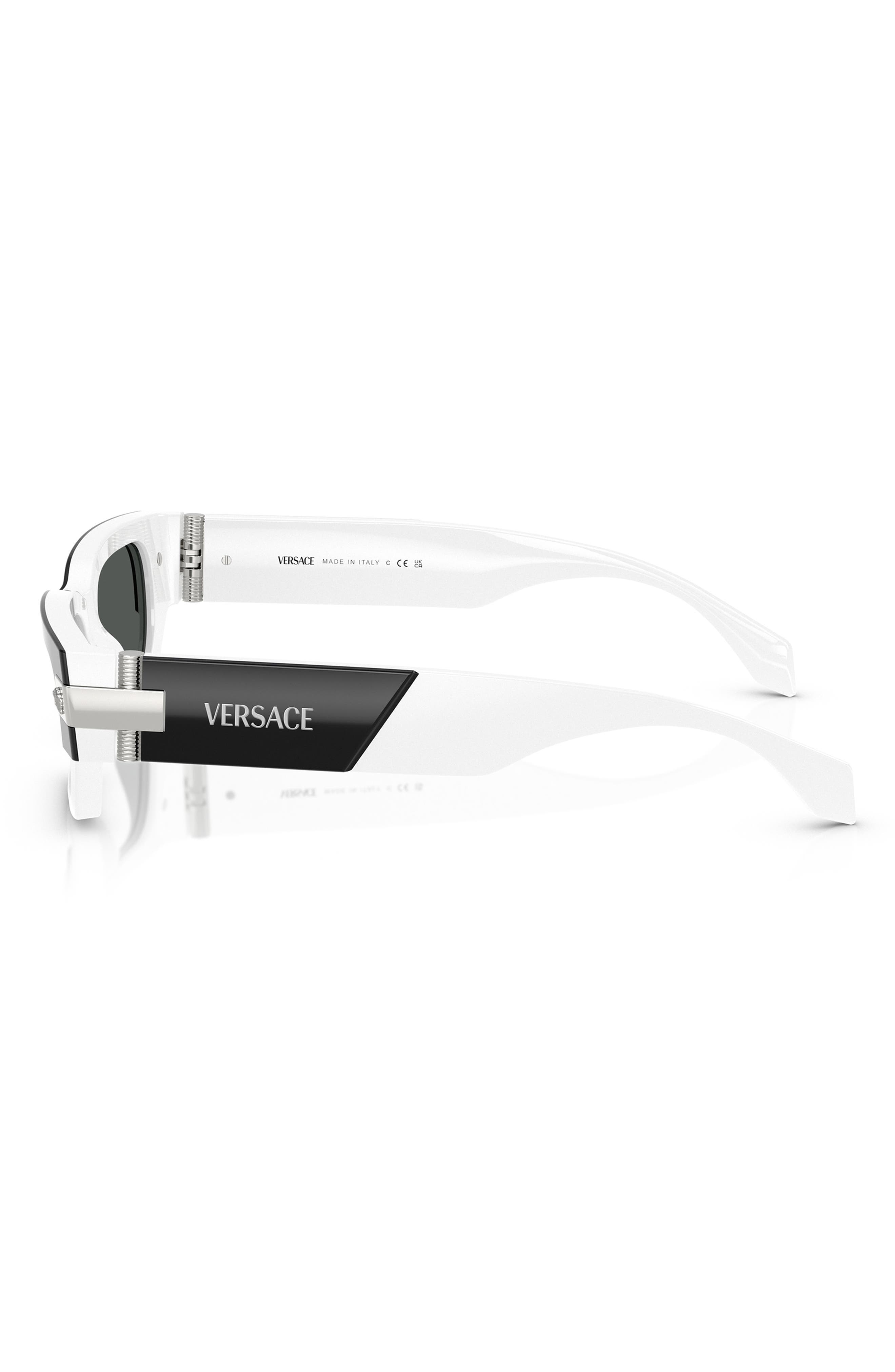 Versace 53mm Rectangular Sunglasses in Dark Grey at Nordstrom - 3