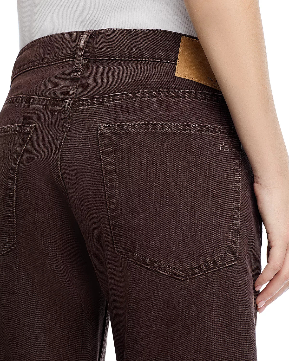 Saige High Rise Relaxed Straight Jeans in Dark Brown - 5