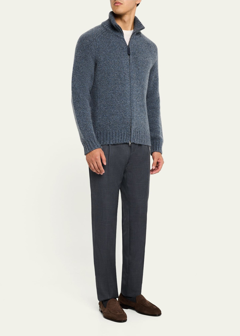 Brioni Men's Cashmere Mouline Zip Sweater outlook