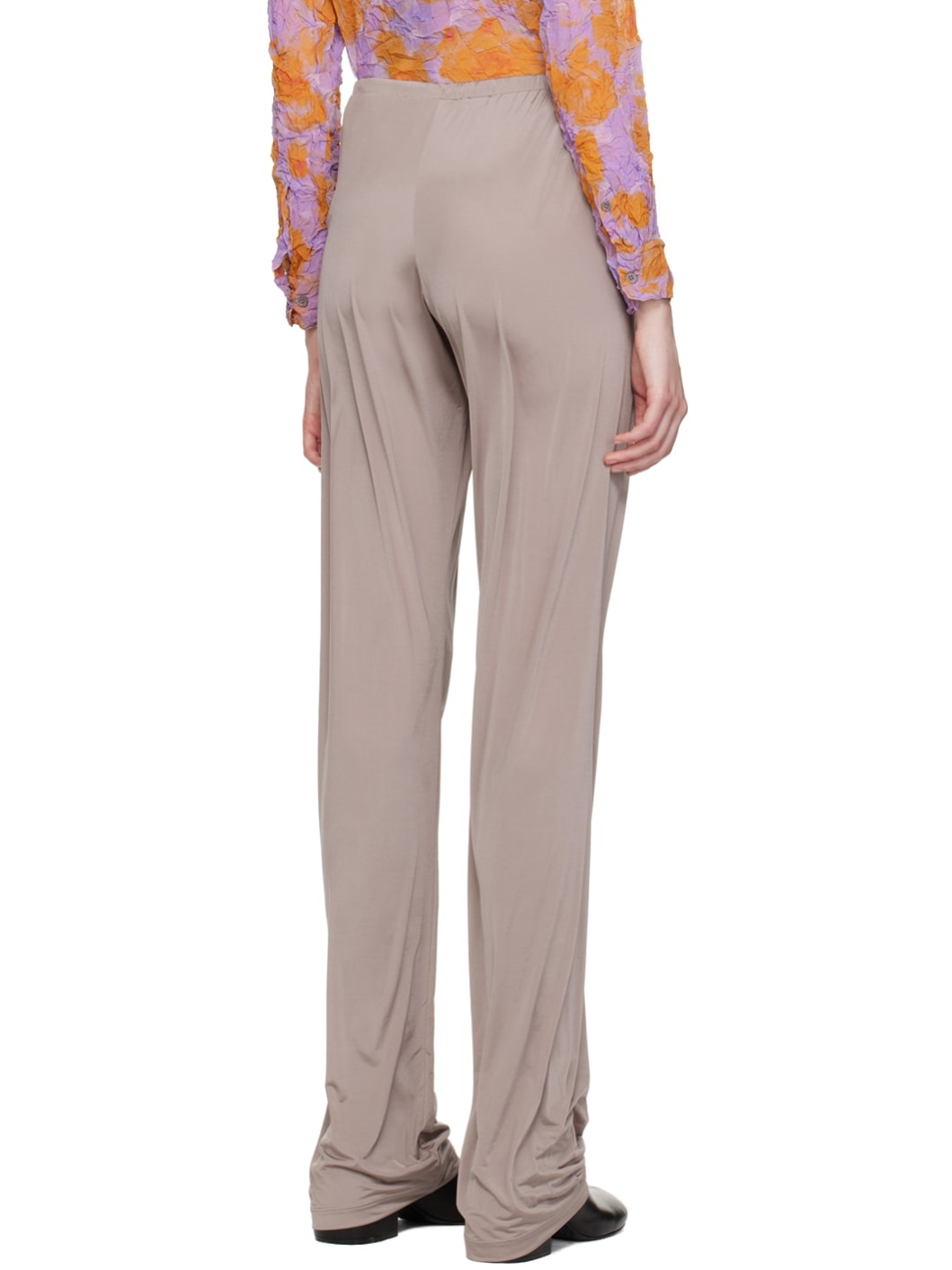 Taupe Drawstring Trousers - 3